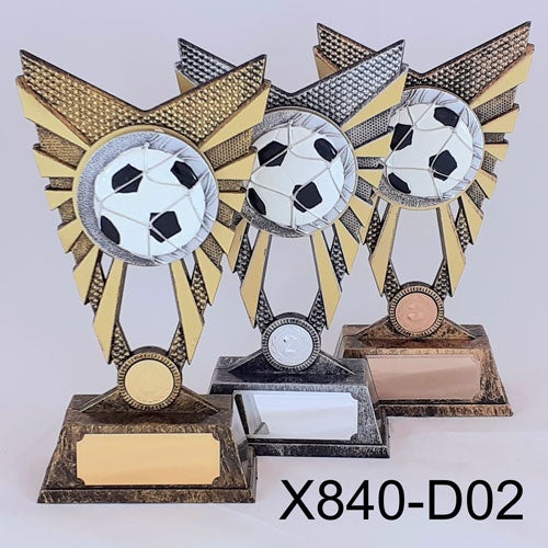 Jalkapalloplaketti, kolme v&auml;ri&auml;